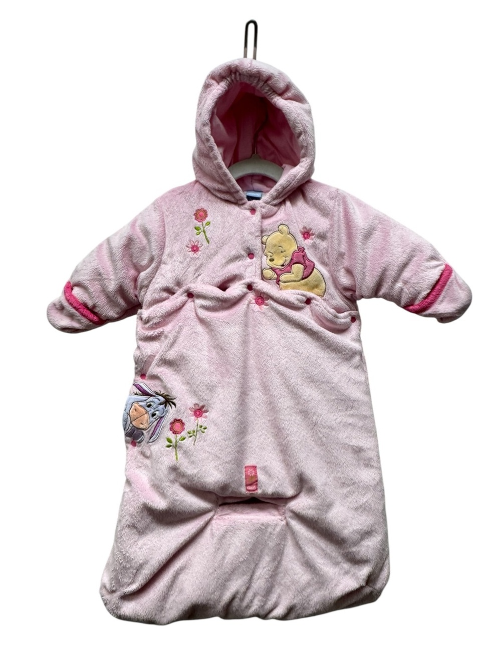 Disney Winnie the Pooh Eeyore Pink Hooded Bunting Coat 6-9M